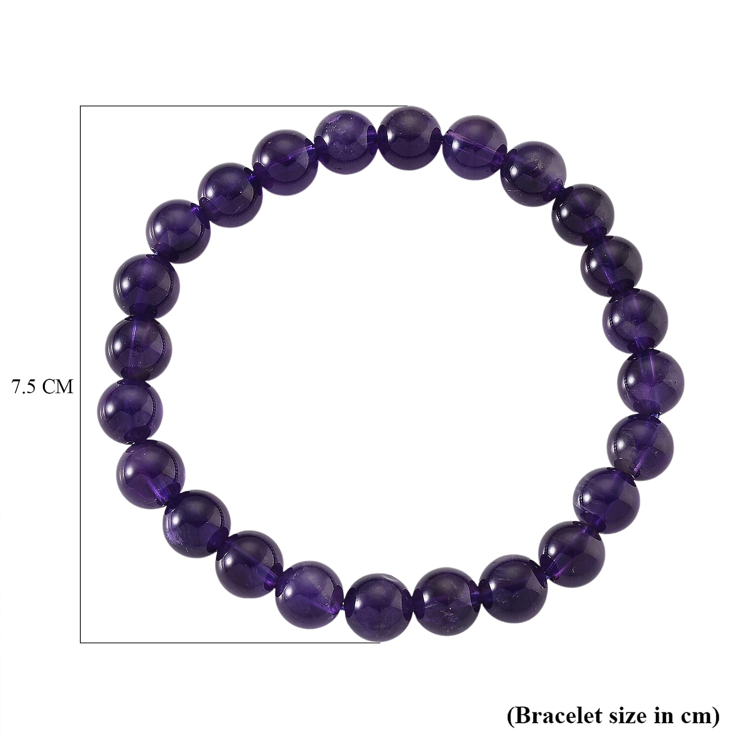African Amethyst Beads (9-10MM) Stretchable Bracelet (Size 7-7.5) 93.00 Ct. 8438879 5