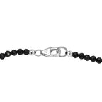 D'Joy - AAA African Amethyst, Black Spinel & Fresh Water Pearl Heart Pendant with Beads Chain (Size 20) in Rhodium Overlay Sterling Silver 52.50 Ct.