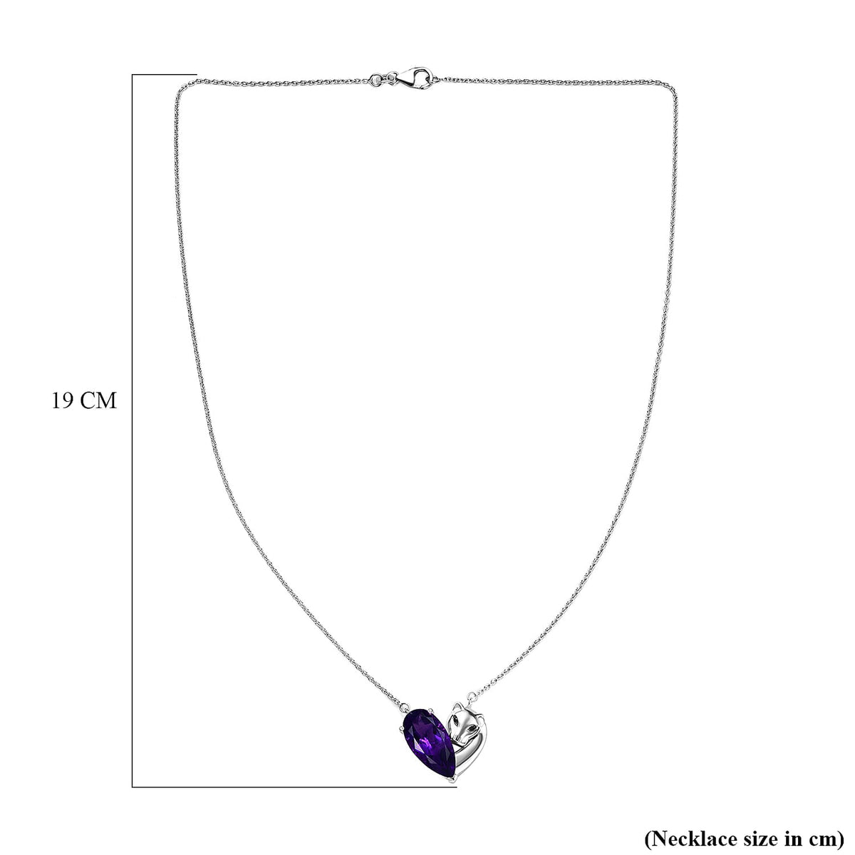 GP Italian Garden Collection - African Amethyst, Blue Sapphire &amp; Black Spinel Necklace (Size - 20) with Lobster Clasp in Rhodium Overlay Sterling Silver 11.26 Ct. 8040495 5