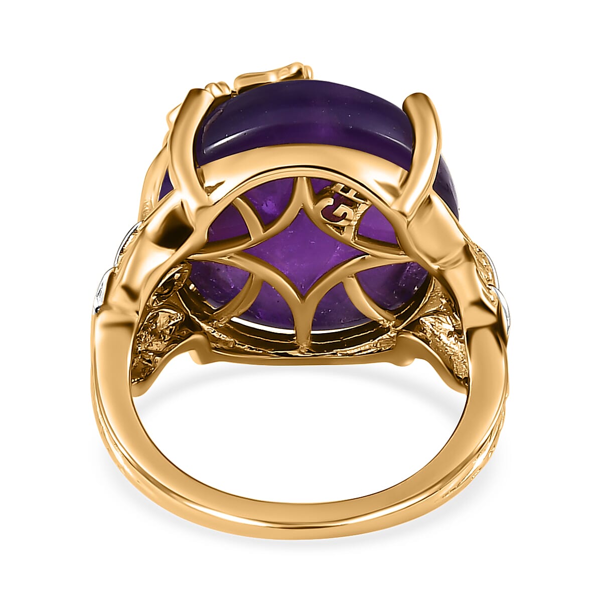 GP Italian Garden Collection- Amethyst and Natural Chrome Diopside Ring in 18K Yellow Gold Vermeil and Two Tone Plated Sterling Silver 7614666 4