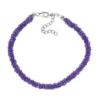 African Amethyst  Bracelet (Size - 7.5-2 EXT) in Rhodium Overlay Sterling Silver 20.0 Ct.