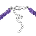 African Amethyst  Bracelet (Size - 7.5-2 EXT) in Rhodium Overlay Sterling Silver 20.0 Ct.