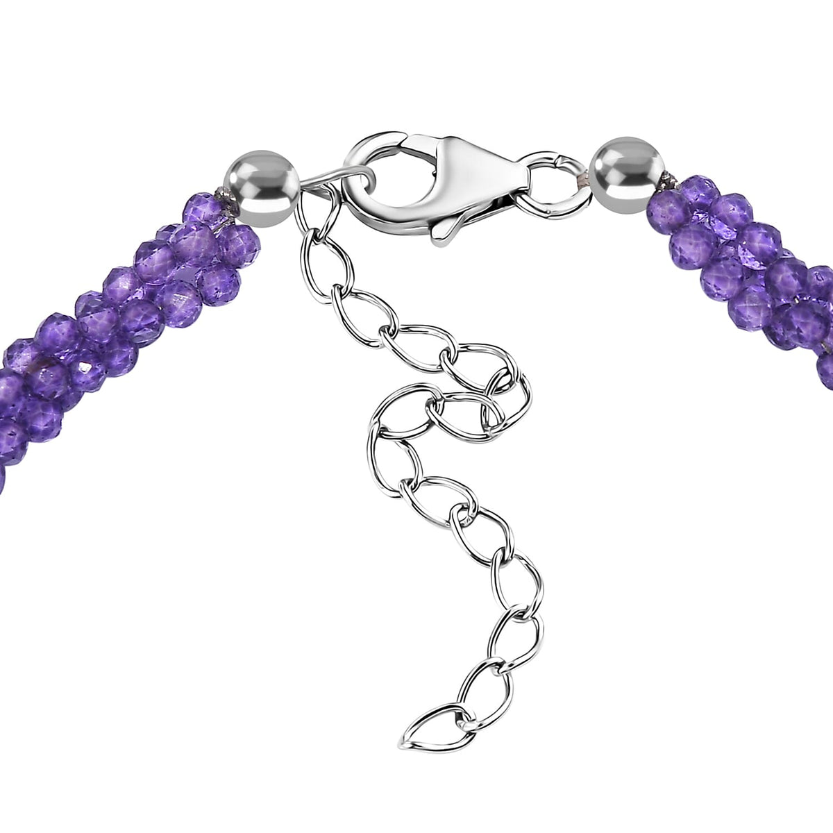 African Amethyst Bracelet (Size - 7.5+2 EXT) in Rhodium Overlay Sterling Silver 20.0 Ct. 7955897 3