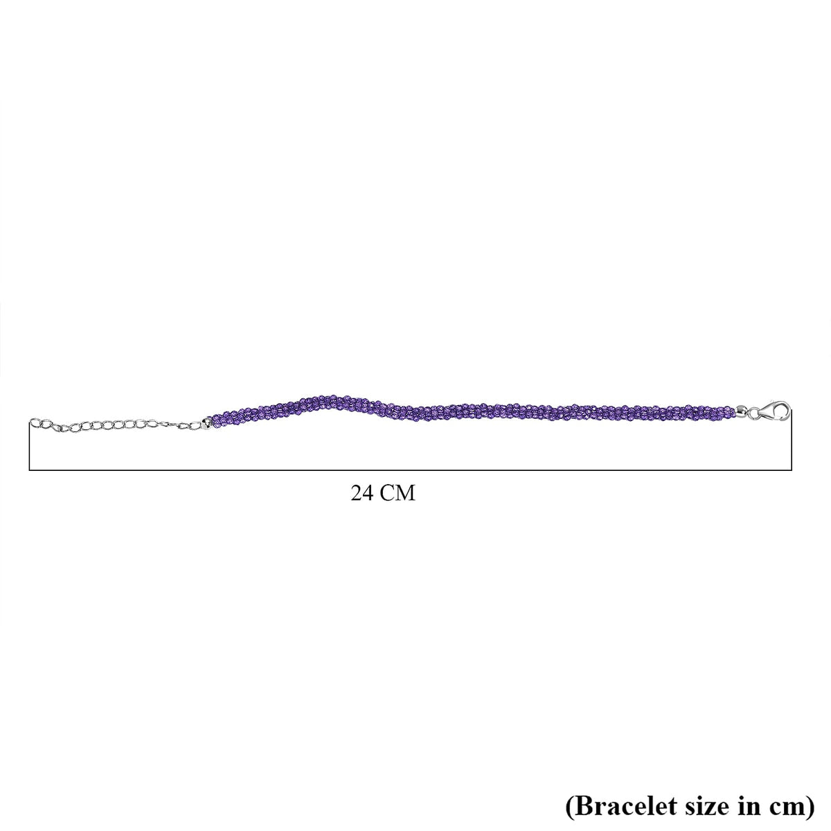 African Amethyst Bracelet (Size - 7.5+2 EXT) in Rhodium Overlay Sterling Silver 20.0 Ct. 7955897 4