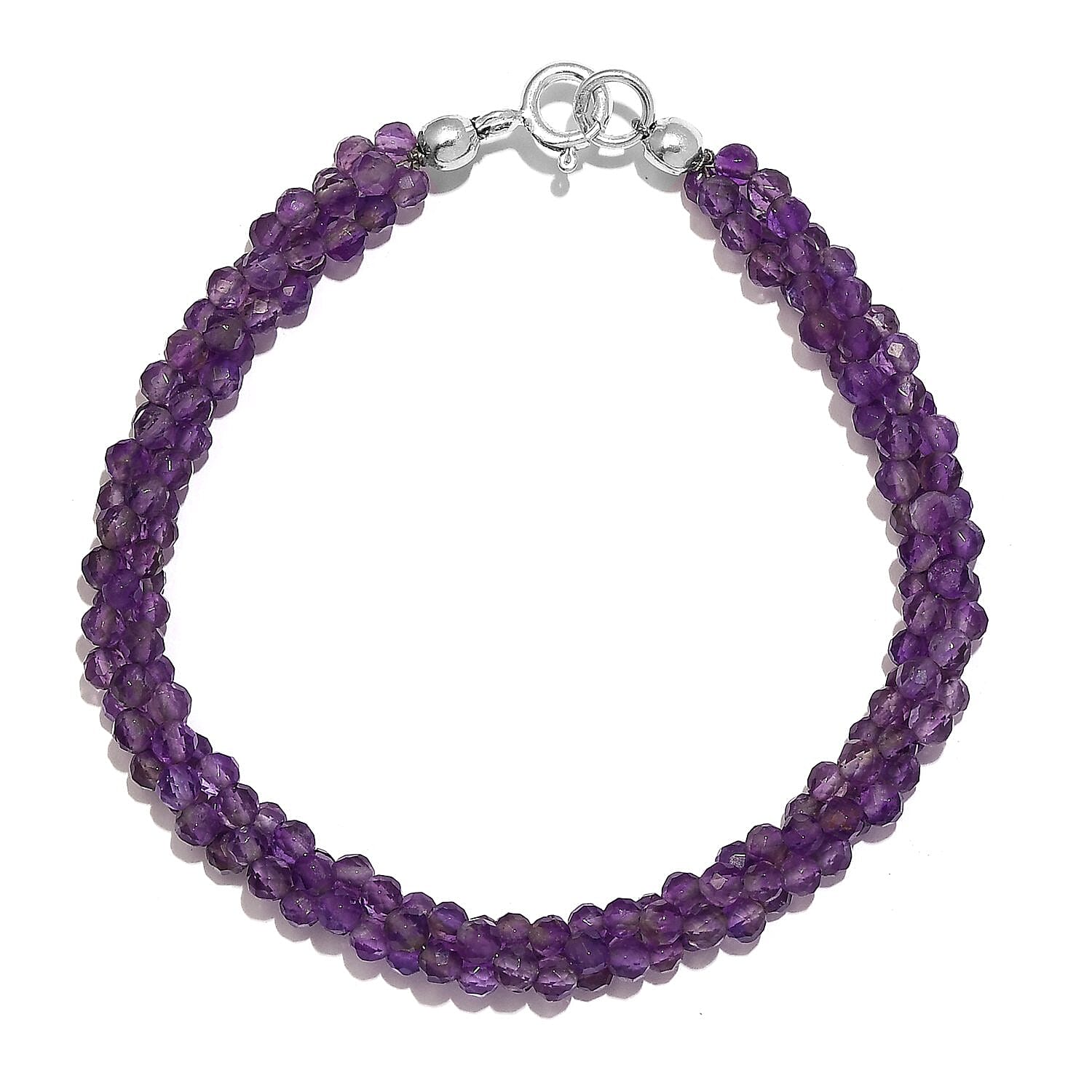 Amethyst Bracelet (Size - 7.5) with Spring Ring Clasp in Sterling Silver 36.50 Ct. 7259750 0