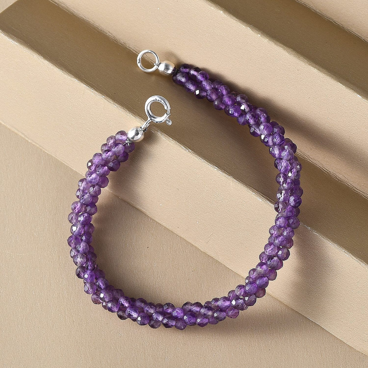 Amethyst Bracelet (Size - 7.5) with Spring Ring Clasp in Sterling Silver 36.50 Ct. 7259750 1