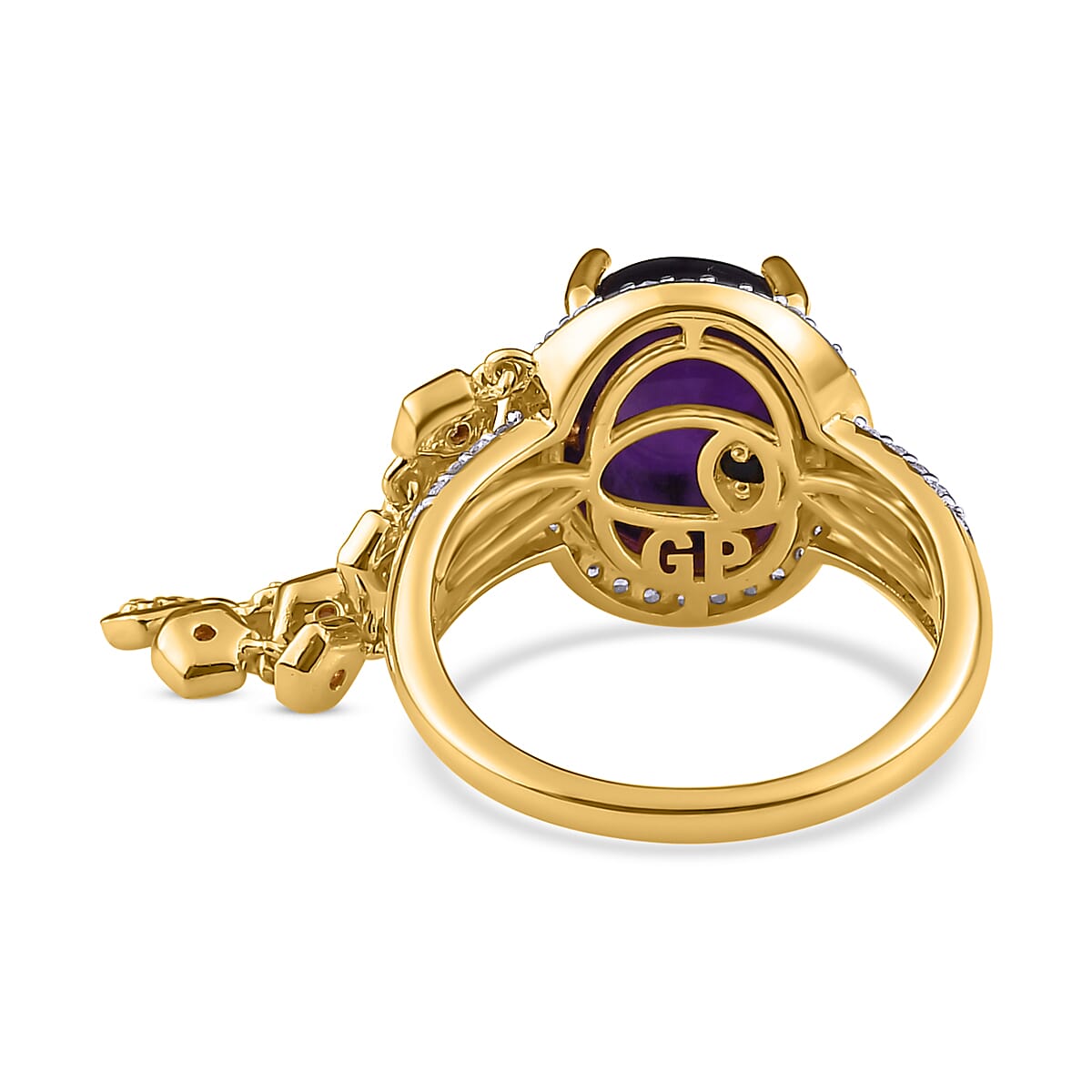 GP- Honeycomb Collection - Amethyst, Citrine and Natural Zircon Ring in 18K Yellow Gold Vermeil Plated Sterling Silver 6.24 Ct. 7569833 4