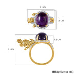 GP- Honeycomb Collection - Amethyst, Citrine and Natural Zircon Ring in 18K Yellow Gold Vermeil Plated Sterling Silver 6.24 Ct.