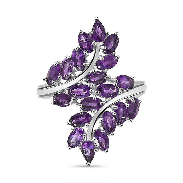Skyblue Topaz Leaf Bypass Ring in Silver Tone 5.51 Ct. 7963788 1