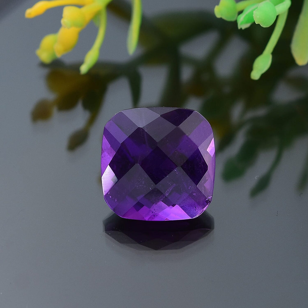 African Amethyst Cushion Shape Gemstone 5.85 Ct.
