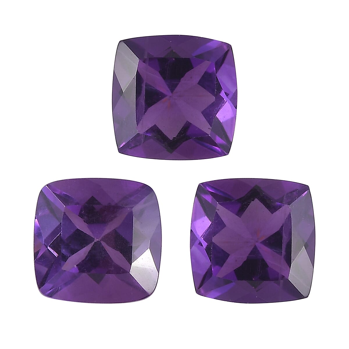 Set of 3 African Amethyst Loose Gemstones in Cushion Shape 1.62 Ct. 8070603 0