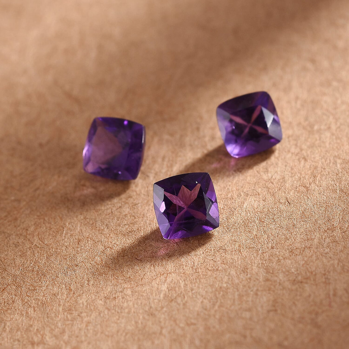 Set of 3 African Amethyst Loose Gemstones in Cushion Shape 1.62 Ct. 8070603 1