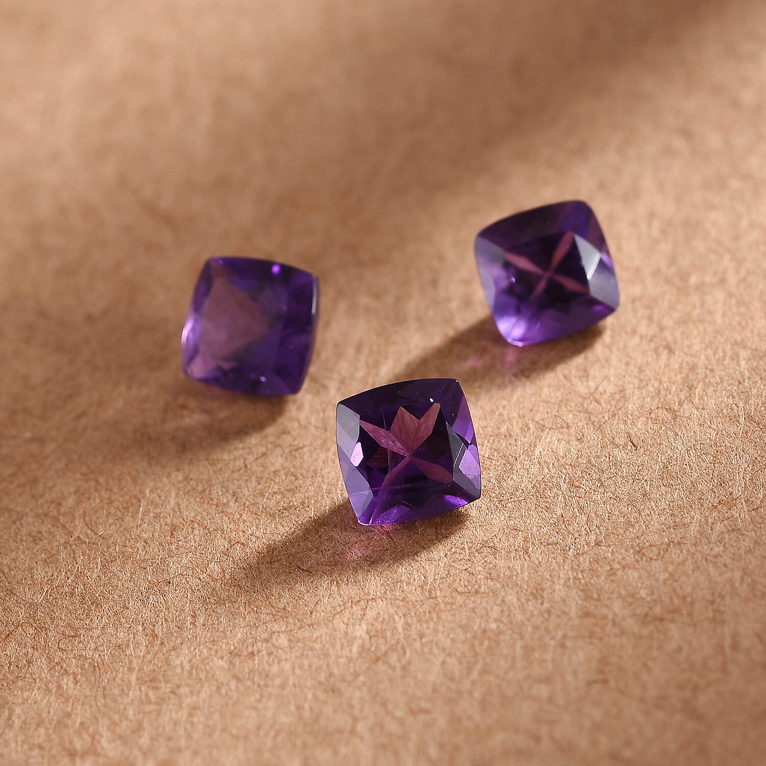 Set of 3 African Amethyst Loose Gemstones in Cushion Shape 1.62 Ct. 8070603 1