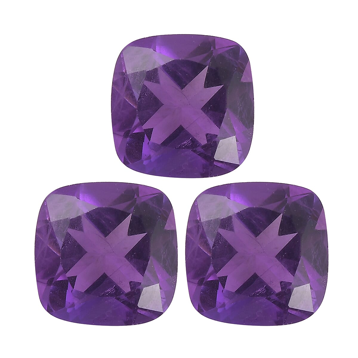 Set of 3 African Amethyst Loose Gemstones in Cushion Shape 2.49 Ct. 8063565 0