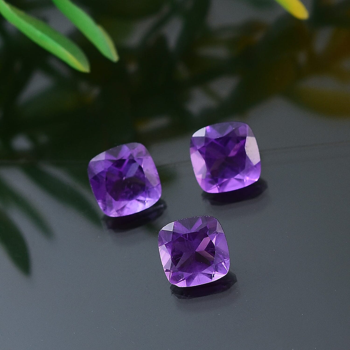 Set of 3 African Amethyst Loose Gemstones in Cushion Shape 2.49 Ct. 8063565 2