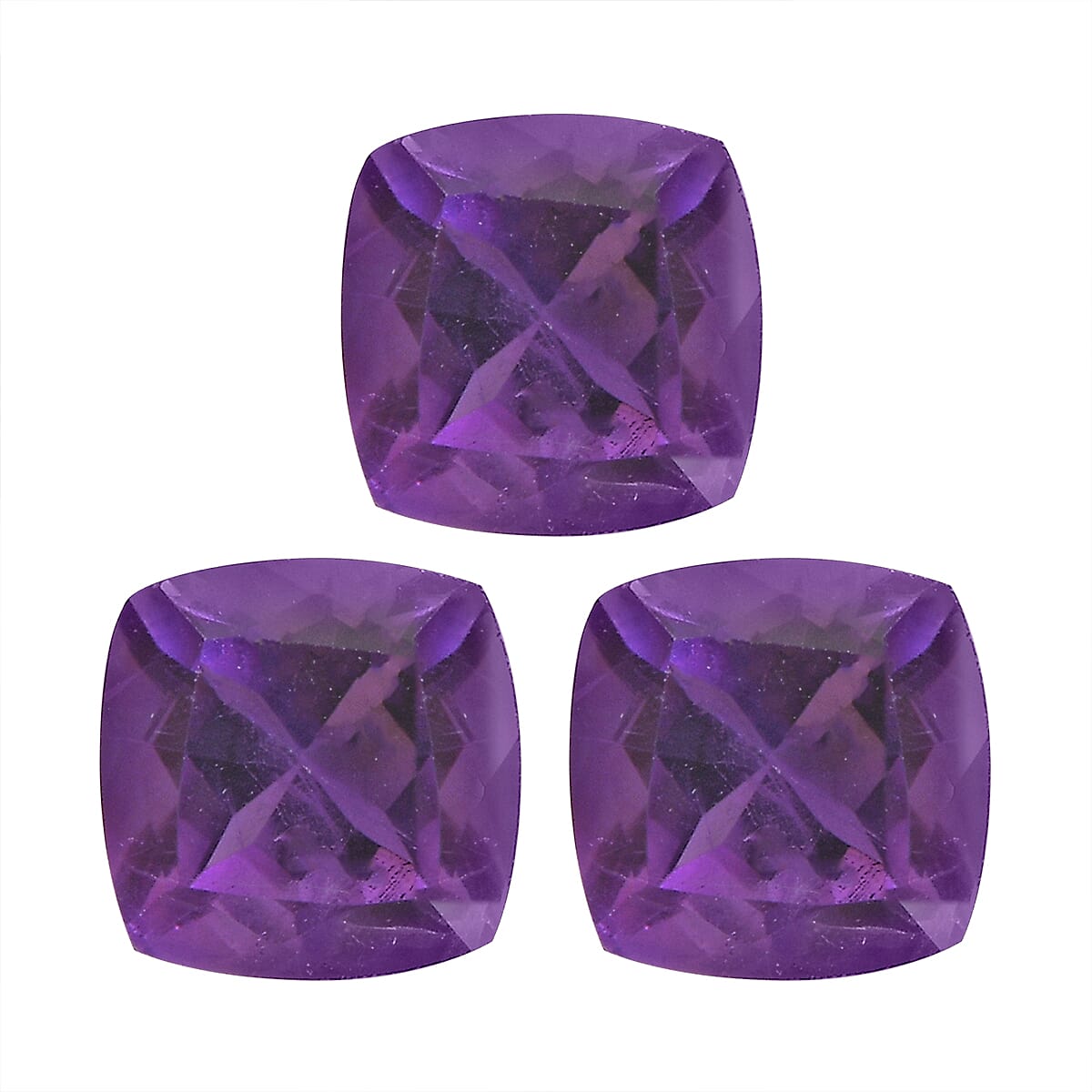 Set of 3 African Amethyst Loose Gemstones in Cushion Shape 2.57 Ct. 8063568 0