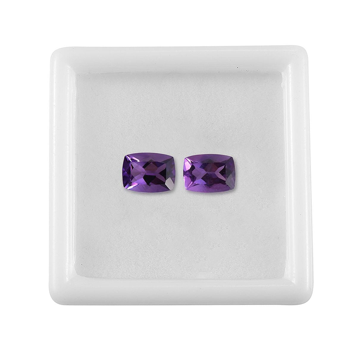 Set of 2 African Amethyst Loose Gemstones in Cushion Cut (8x6mm) 7751222 4