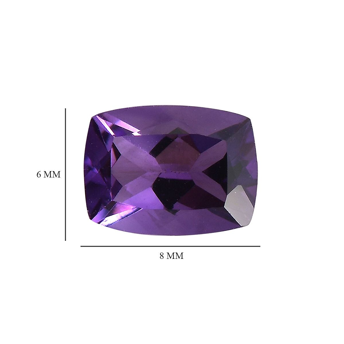 Set of 2 African Amethyst Loose Gemstones in Cushion Cut (8x6mm) 7751222 5