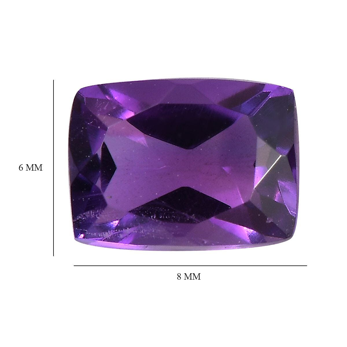Set of 2 African Amethyst Loose Gemstones in Cushion Cut (8x6mm) 7751225 5