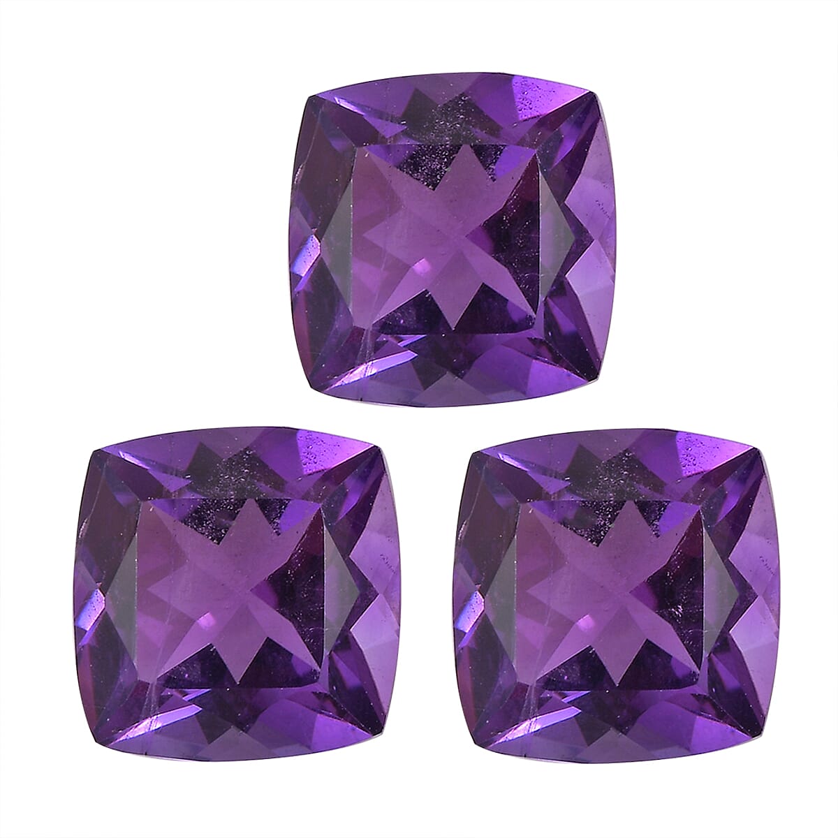 Set of 3 African Amethyst Loose Gemstones in Cushion Shape 5.59 Ct. 8063569 0