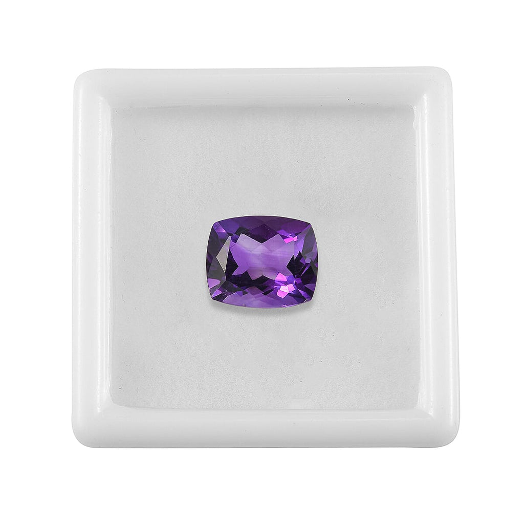 African Amethyst Cushion Cut 12X10 mm Gemstone, 5.12 Ct