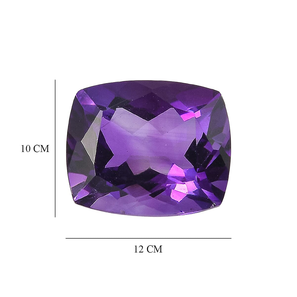 African Amethyst Cushion Cut 12X10 mm Gemstone, 5.12 Ct