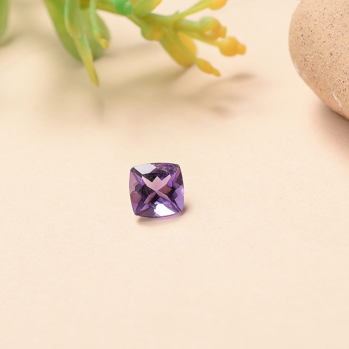 African Amethyst Cushion Cut 6X6 mm Gemstone, 1.01 Ct 8508165 2