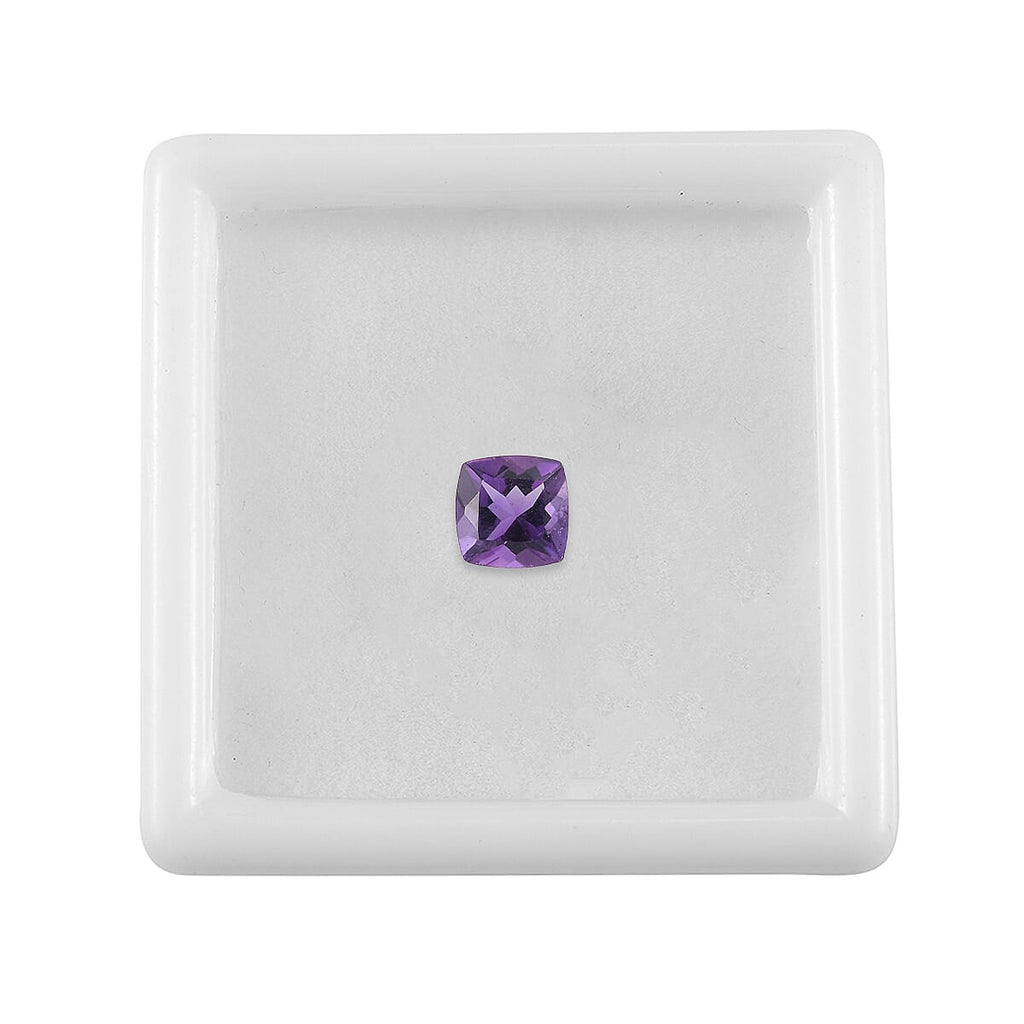 African Amethyst Cushion Cut 6X6 mm Gemstone, 1.01 Ct