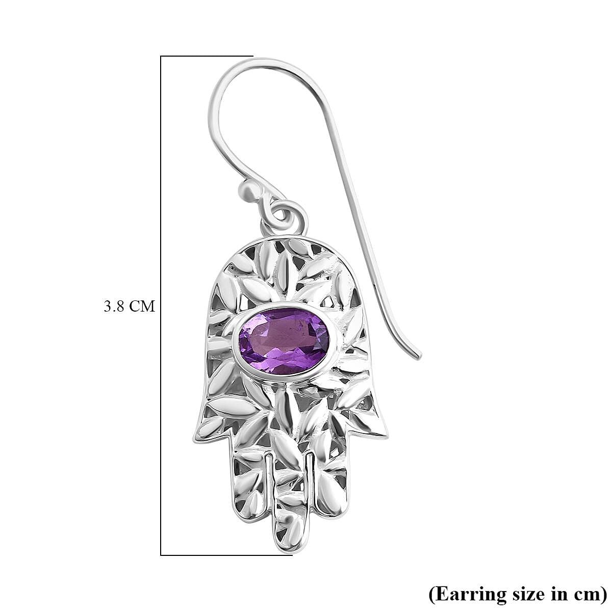 Royal Bali Collection - Amethyst Dangle Earrings in Sterling Silver 2.00 Ct, Silver Wt. 6.76 Gms 7652167 5