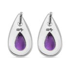 LUCY Q - Drop Collection African Amethyst Earring with Push Back in Rhodium Overlay Sterling Silver 2.40 Ct.