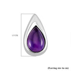 LUCY Q - Drop Collection African Amethyst Earring with Push Back in Rhodium Overlay Sterling Silver 2.40 Ct.