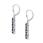 AAA African Amethyst Earring in Rhodium Overlay Sterling Silver 4.32 Ct.