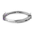 Amethyst Adjustable Buckle Bangle (Size - 6.5 -8) in Stainless Steel 5.06 Ct.