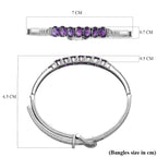 Amethyst Adjustable Buckle Bangle (Size - 6.5 -8) in Stainless Steel 5.06 Ct.