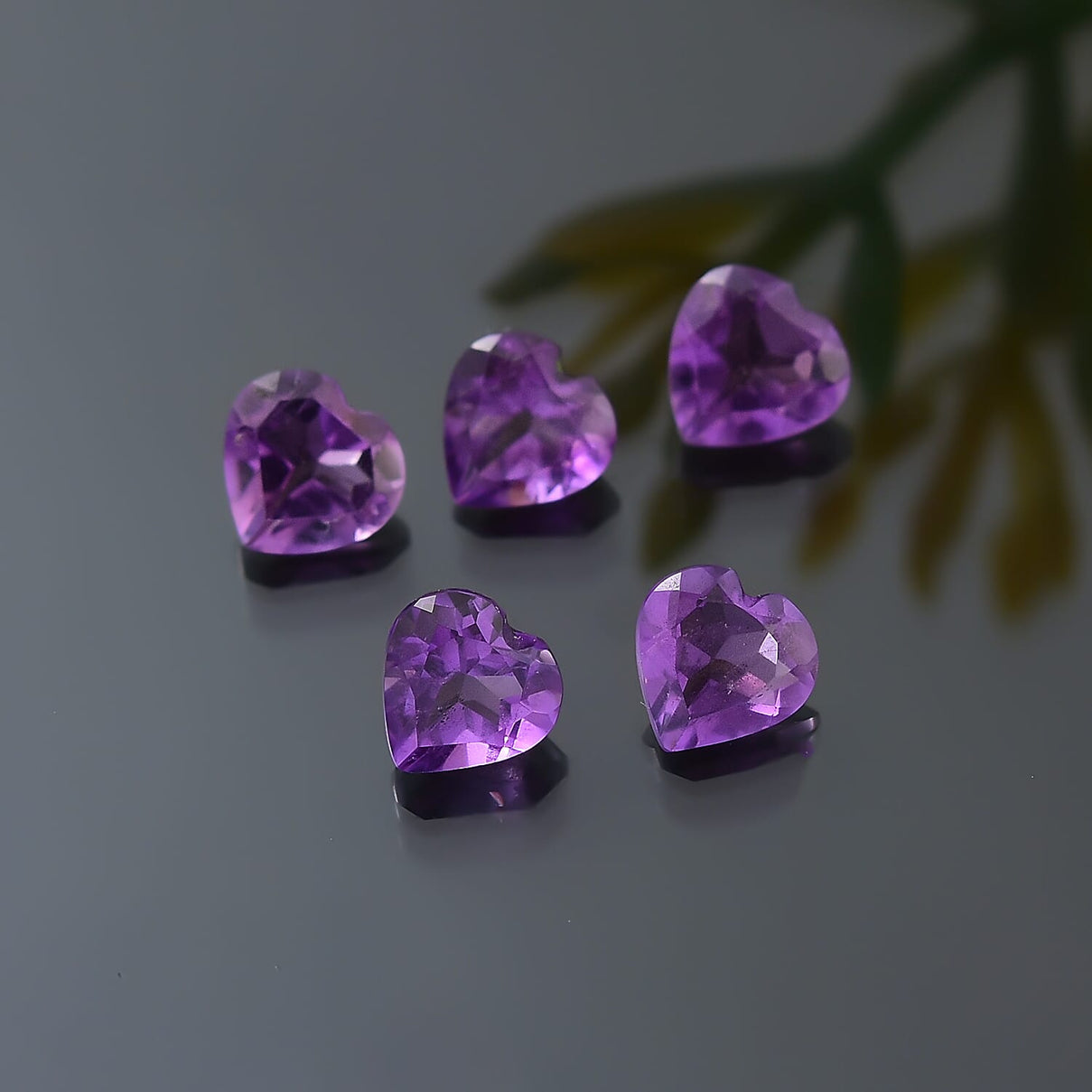 Set of 3 African Amethyst Loose Gemstones in Heart Shape 1.69 Ct. 8063582 1