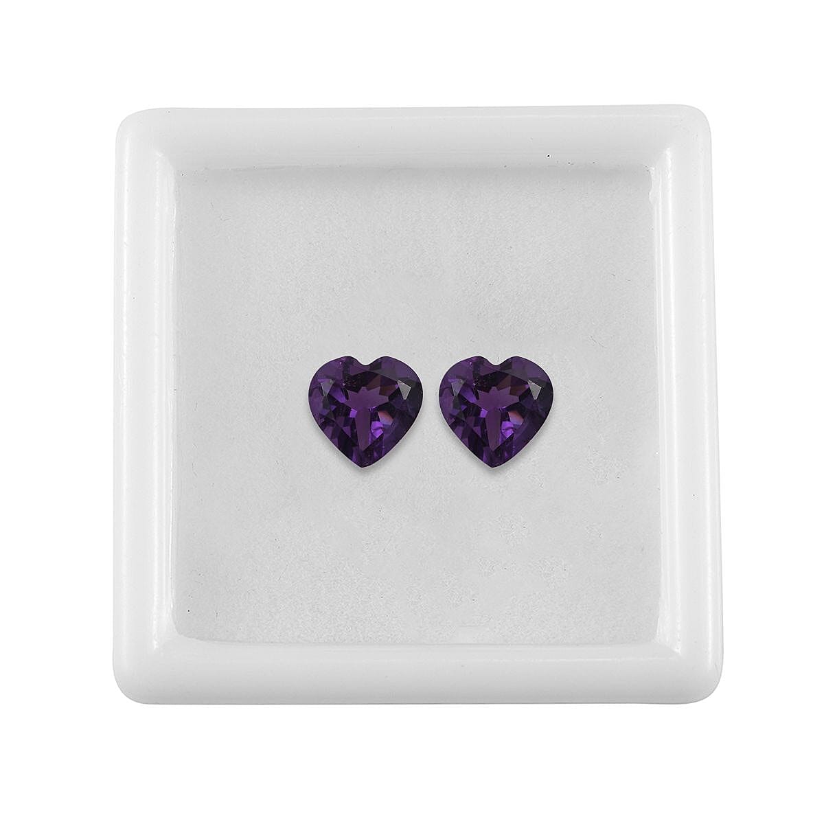 Set of 2 African Amethyst Loose Gemstones in Heart Shape (8mm) 7787421 4