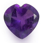 African Amethyst Heart 9 mm Gemstone, 2.15 Ct