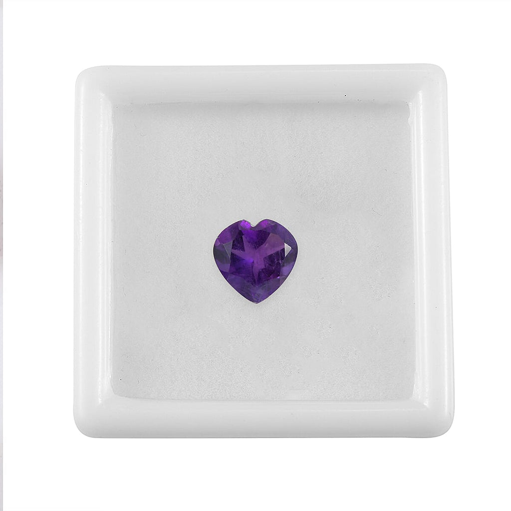 African Amethyst Heart 9 mm Gemstone, 2.15 Ct