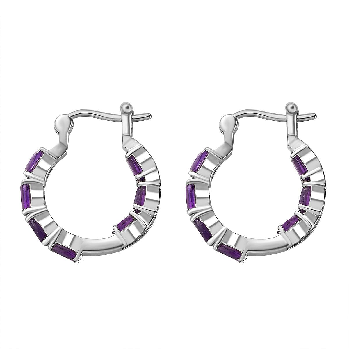 Zambian Amethyst Inside Out Hoop Earrings  3.32 ct 7832316 5