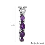 Zambian Amethyst Inside Out Hoop Half Hoop Earring  3.32 ct