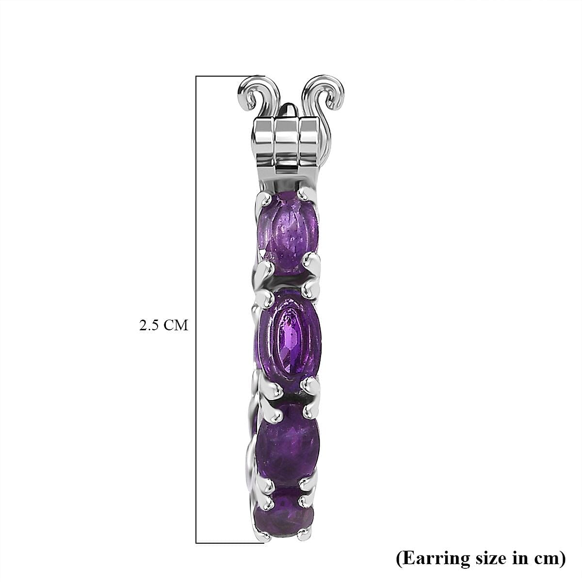 Zambian Amethyst Inside Out Hoop Earrings  3.32 ct 7832316 6