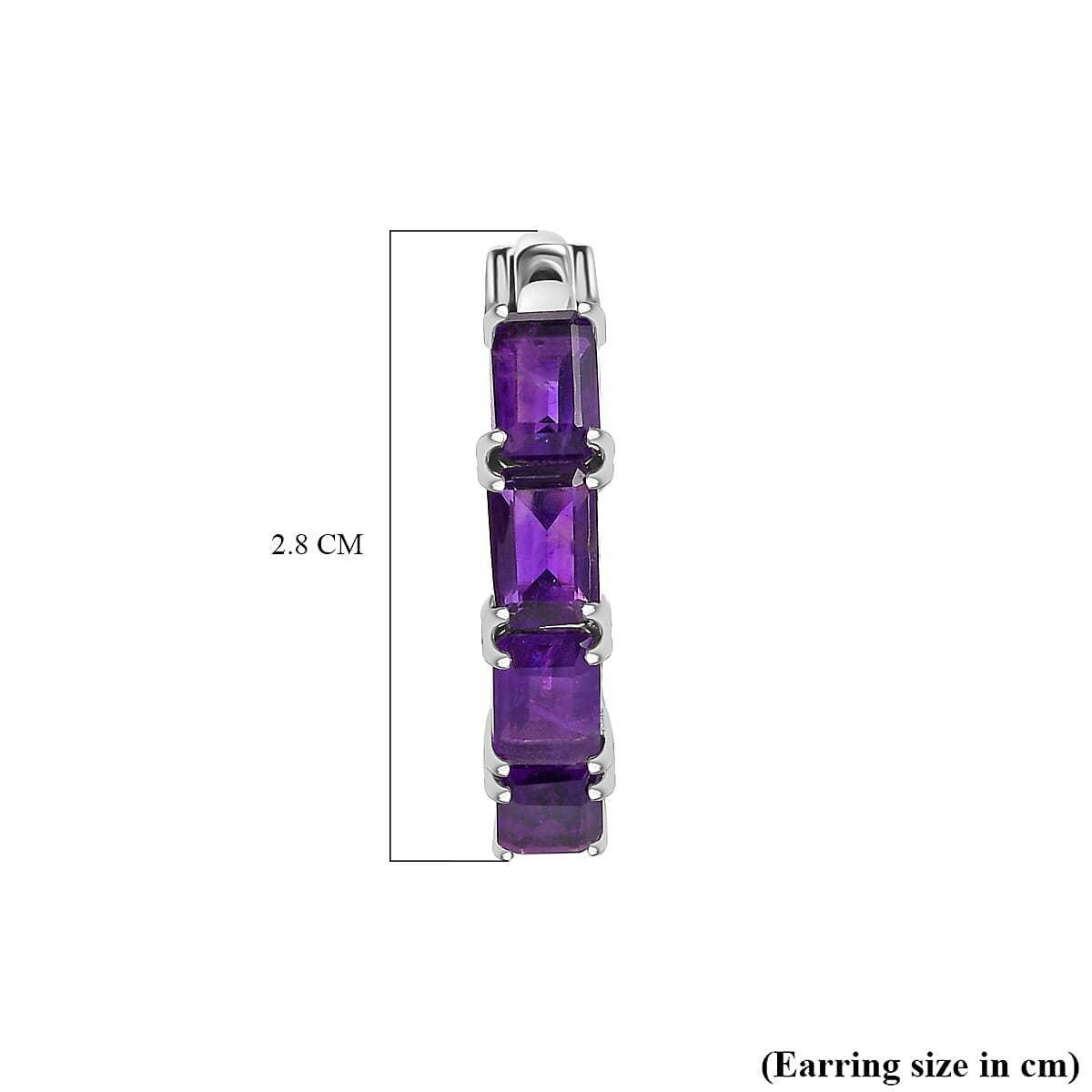 AAA Amethyst Hoop Earrings in Platinum Overlay Sterling Silver 7.75 Ct, Silver Wt. 6.52 Gms 7713721 5