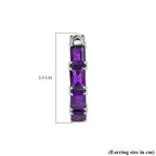 AAA Amethyst Hoop Earrings in Platinum Overlay Sterling Silver 7.75 Ct, Silver Wt. 6.52 Gms