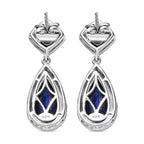 Amethyst & Lapis Lazuli Dangle Earrings in Platinum Overlay Sterling Silver 7.25 Ct.
