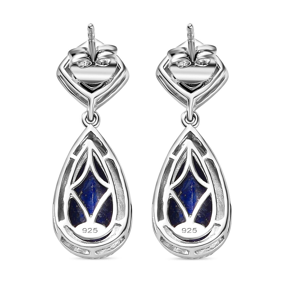 Amethyst &amp; Lapis Lazuli Dangle Earrings in Platinum Overlay Sterling Silver 7.25 Ct. 7735871 5