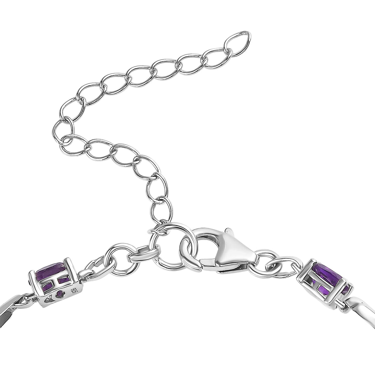 Amethyst Bracelet (6.5-2 inch Ext.) in Platinum Overlay Sterling Silver 3.65 Ct. 7735636 4