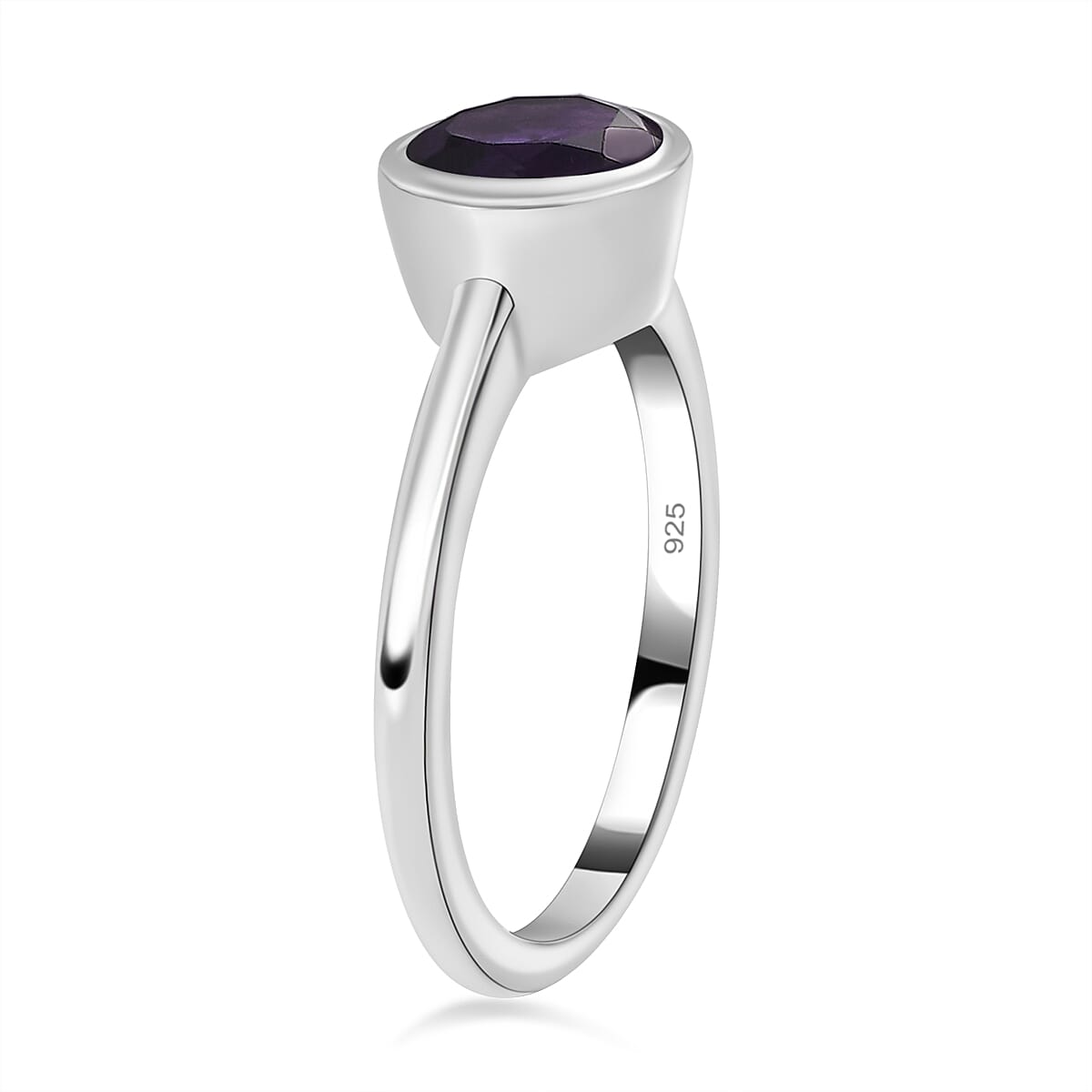 Amethyst Solitaire Ring in Platinum Overlay Sterling Silver 1.20 Ct. 7767657 3