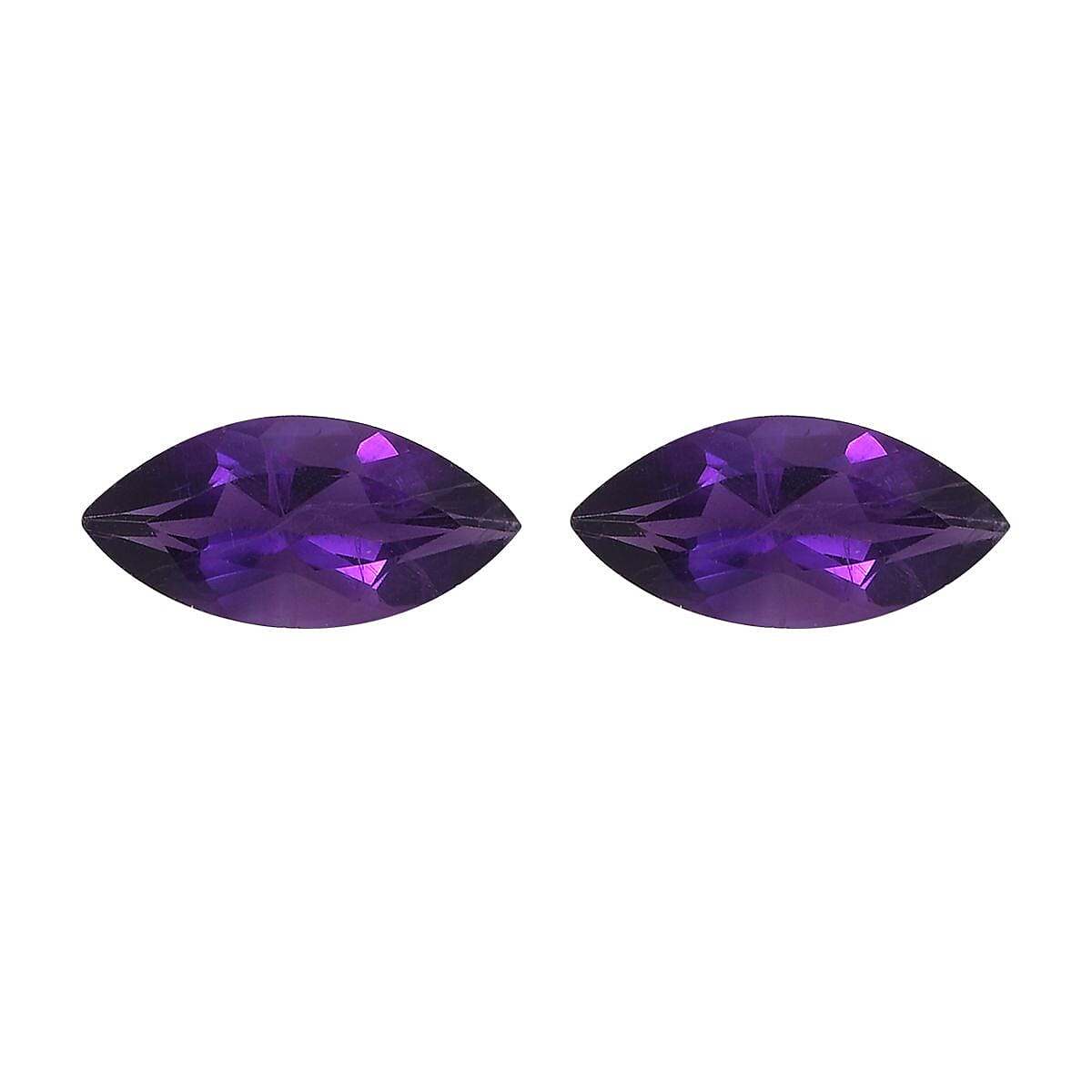 Set of 2 African Amethyst Loose Gemstones in Marquee Shape (10x5mm) 7787420 0
