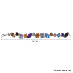 Citrine & Multi Gemstone Bracelet (Size - 7.5) in Rhodium Overlay Sterling Silver 61.25 Ct, Silver Wt. 21.40 Gms