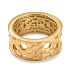 GP Honeycomb Collection - African Amethyst & Multi Gemstones Cluster Ring in 18K Vermeil Yellow Gold Plated Sterling Silver 1.12 Ct Silver Wt 8.00 Gms